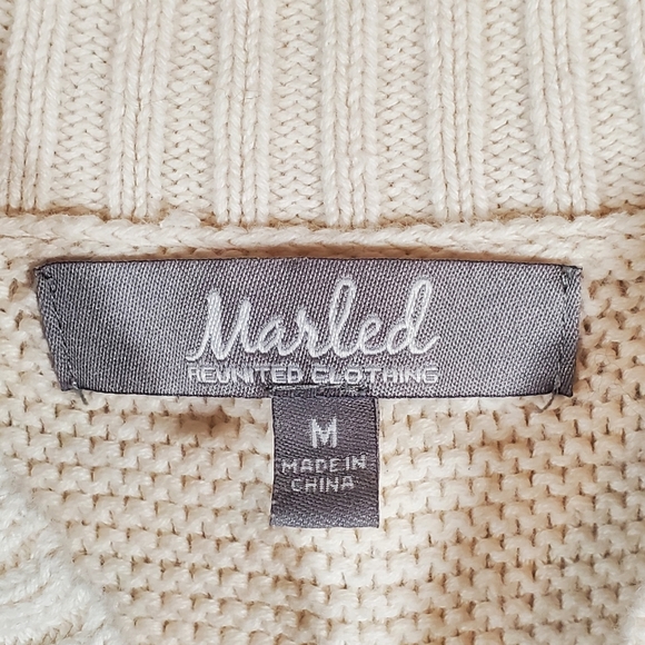 Marled Sweater Lace Up Size Medium - Picture 2 of 2